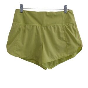 Athleta 3.5" Run Free Shorts Sz S Yellow Athletic Running Built In Brief UPF40